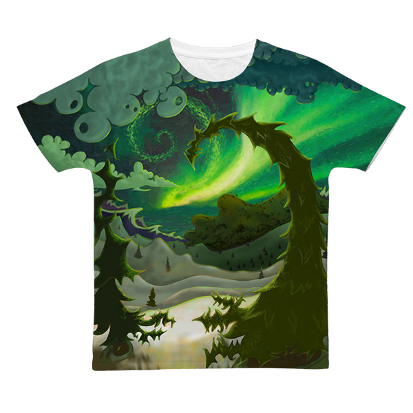 Dream Landscapes Aurora Green by EBENLO Classic Sublimation Adult T-Shirt