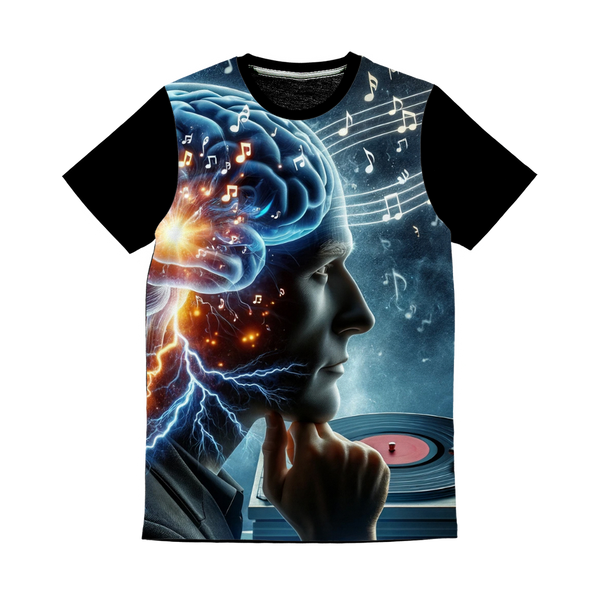 A Thinker Listening Classic Sublimation Panel T-Shirt