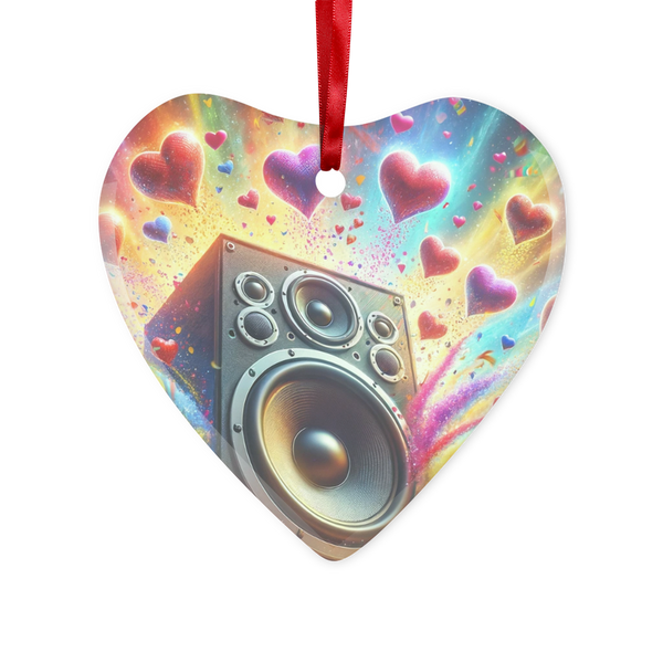I Heart Music Glass Hanging Ornament
