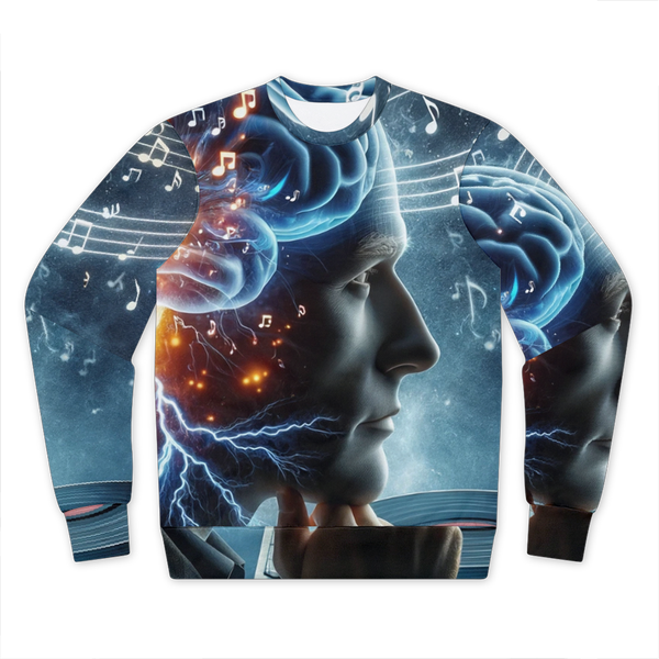 A Thinker Listening Premium Cut and Sew Sublimation Unisex Sweatshirt