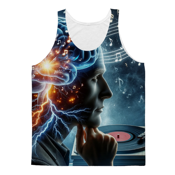 A Thinker Listening Classic Sublimation Adult Tank Top